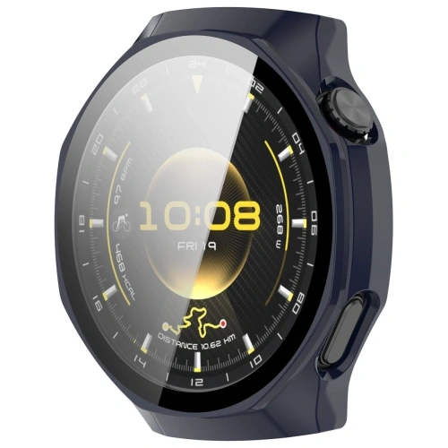 Etui ze szkłem do zegarka Bizon Case+Glass Watch do Huawei Watch GT6 Pro 46mm niebieskie