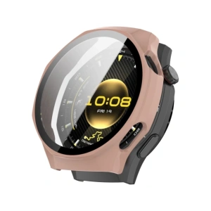 Etui ze szkłem do zegarka Bizon Case+Glass Watch do Huawei Watch GT6 Pro 46mm różowe