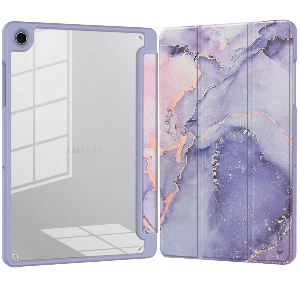 Etui Tech-Protect Smartcase Pen Hybrid do Samsung Galaxy Tab A9 / A11 8.7 X110 / X115 / X133 / X135 Violet Marble