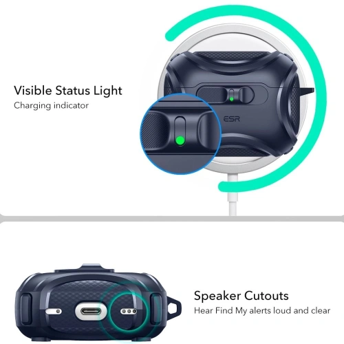 Etui ESR Cyber FlickLock HaloLock MagSafe do Apple AirPods Pro 3 Blue