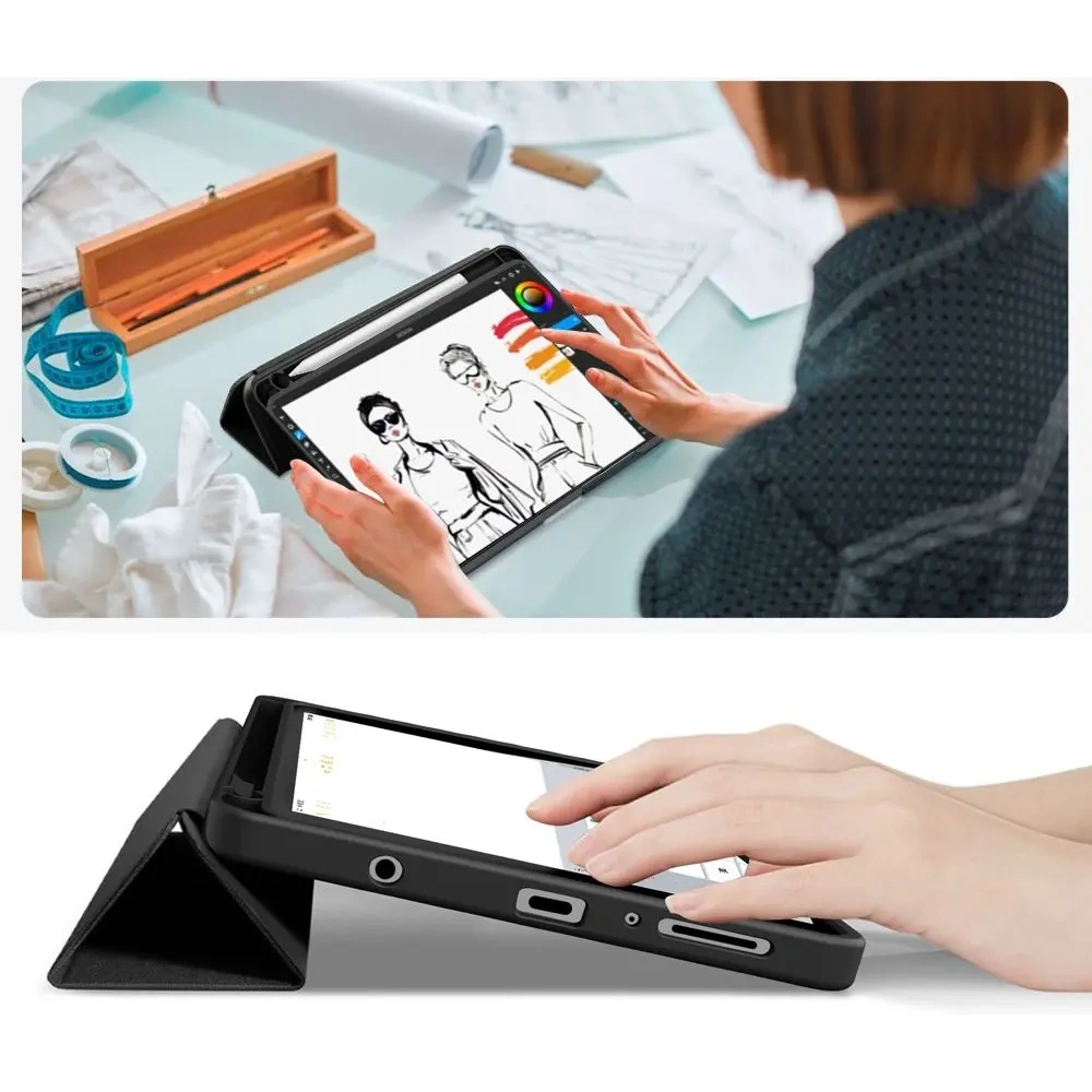 Etui Tech-Protect SmartCase Pen Canvas do Samsung Galaxy Tab A9 / A11 8.7 X110 / X115 / X133 / X135 Obsidian Black