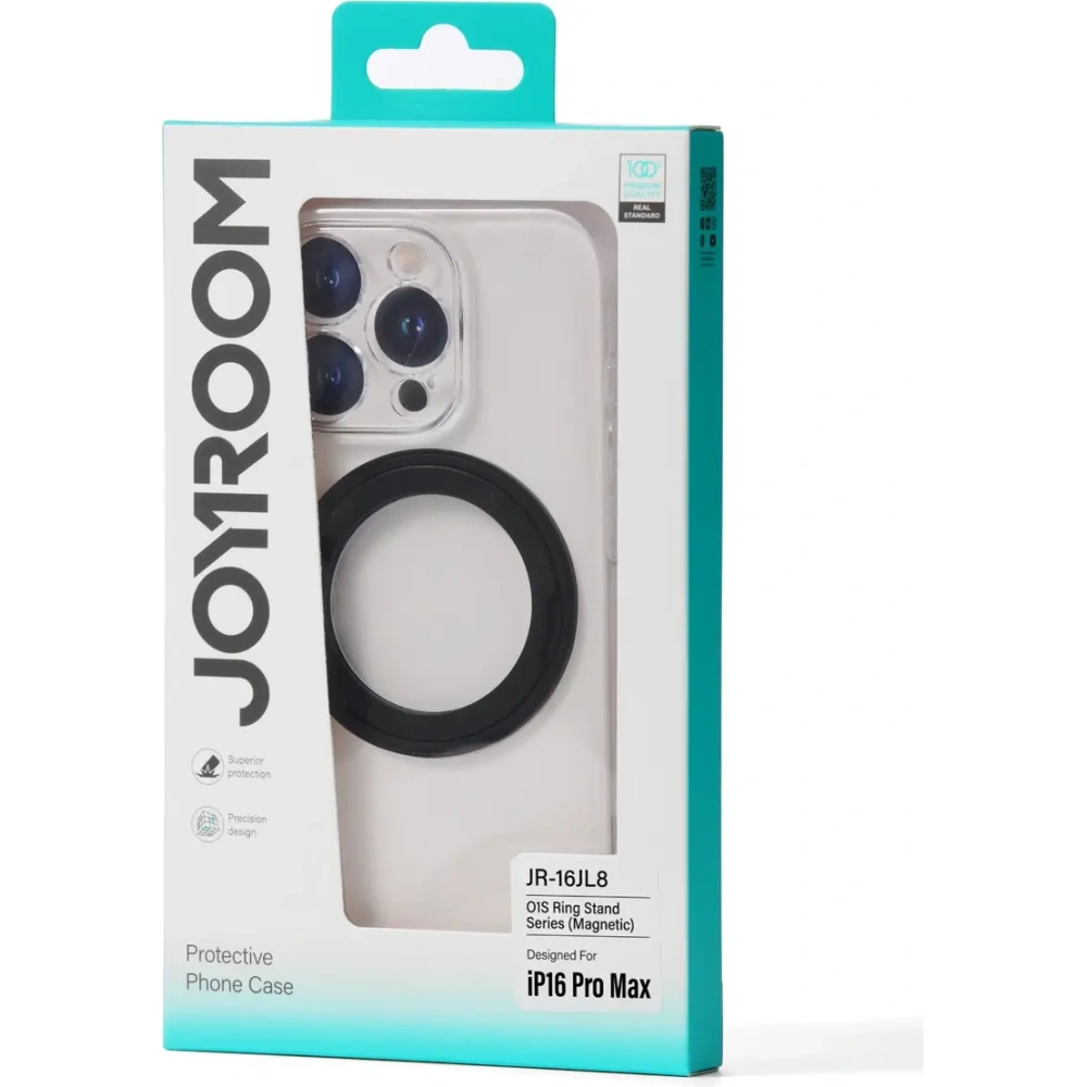 Etui Joyroom JR-16JL6 MagSafe do Apple iPhone 16 Pro z ringiem-podstawką 360° czarne