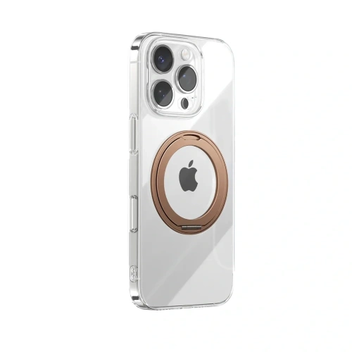 Etui Joyroom JR-16JL6 MagSafe do Apple iPhone 16 Pro z ringiem-podstawką 360° złote