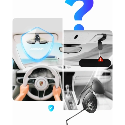 Uchwyt na okulary Joyroom JR-ZS511 na osłonę przeciwsłoneczną z klipsem magnetycznym czarny