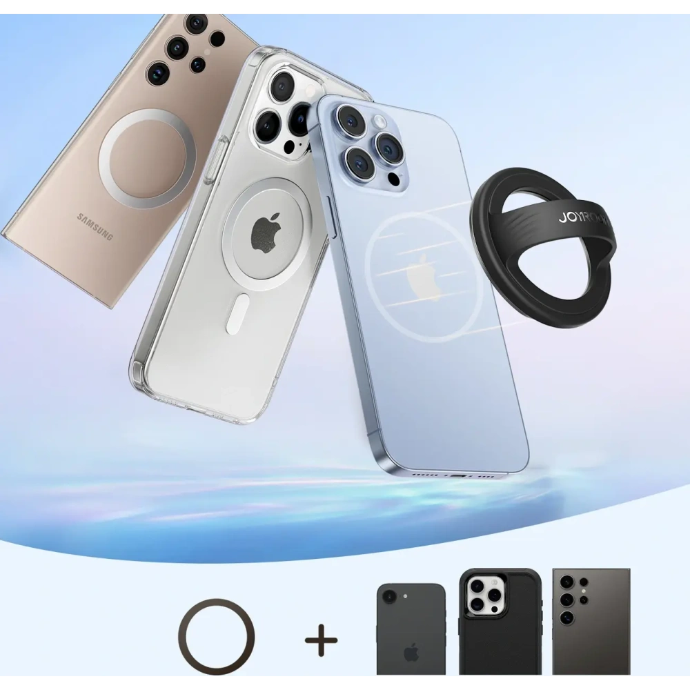 Pierścien magnetyczny na palec Joyroom JR-ZS500 kompatybilny z MagSafe czarny