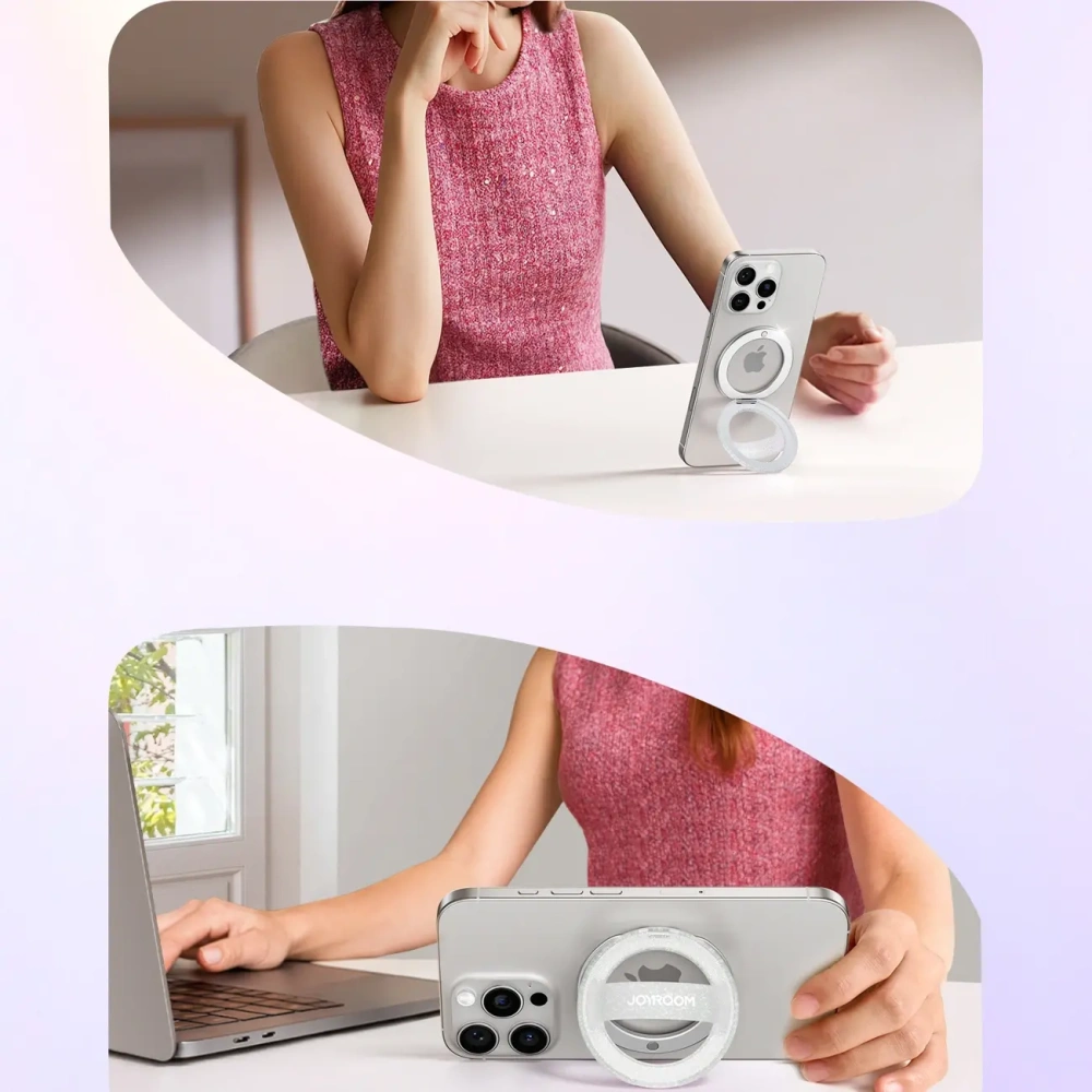 Pierścien magnetyczny na palec Joyroom JR-ZS500 kompatybilny z MagSafe biały