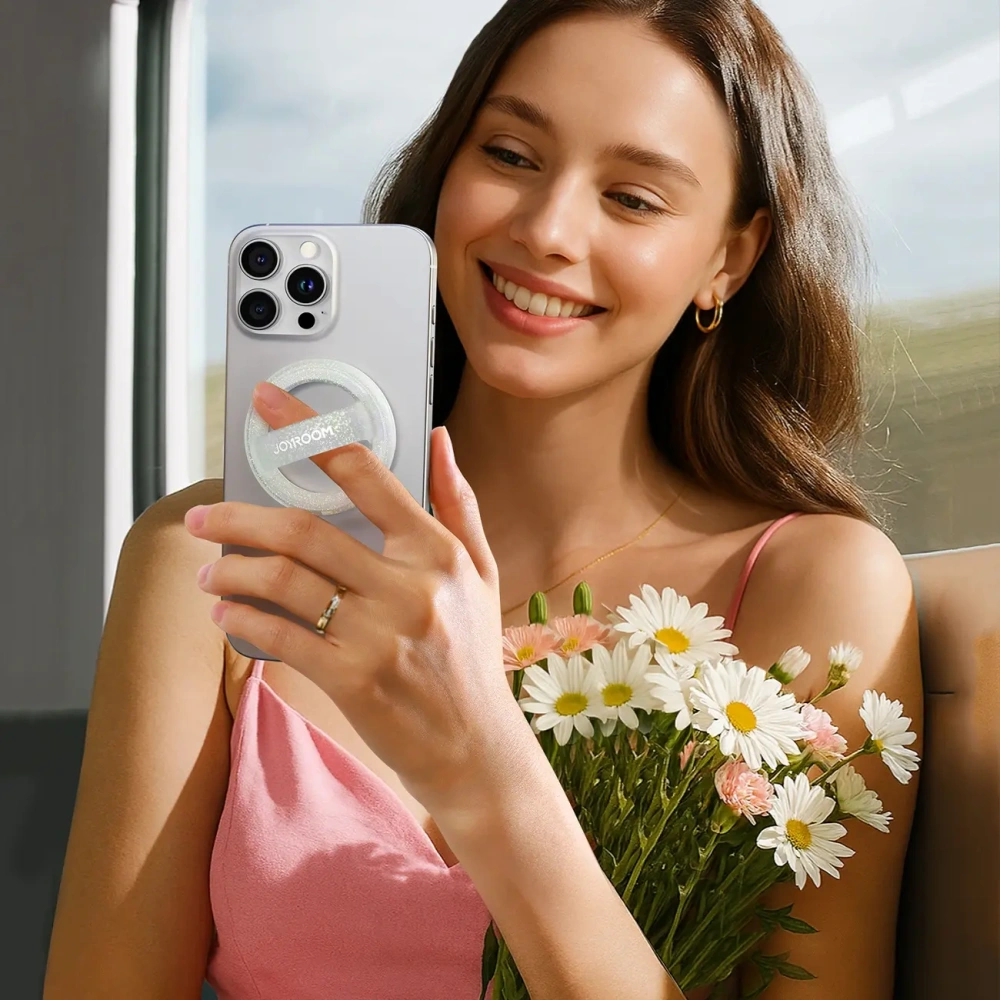 Pierścien magnetyczny na palec Joyroom JR-ZS500 kompatybilny z MagSafe biały