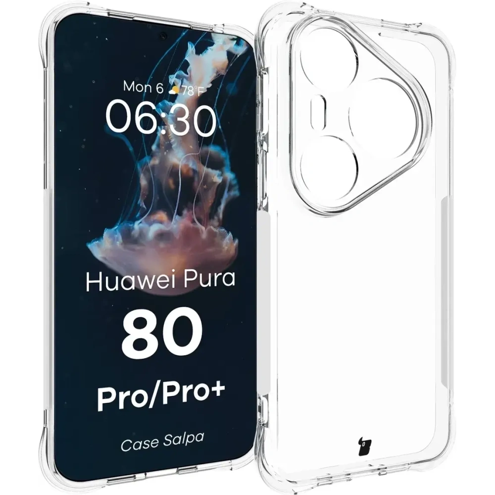 Elastyczne etui Bizon Case Salpa do Huawei Pura 80 Pro / Pro Plus przezroczyste