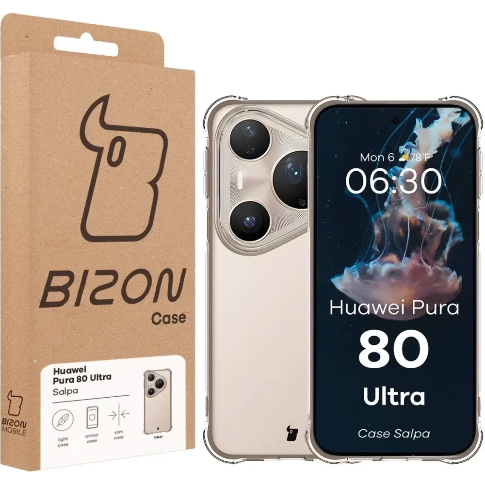 Elastyczne etui Bizon Case Salpa do Huawei Pura 80 Ultra przezroczyste