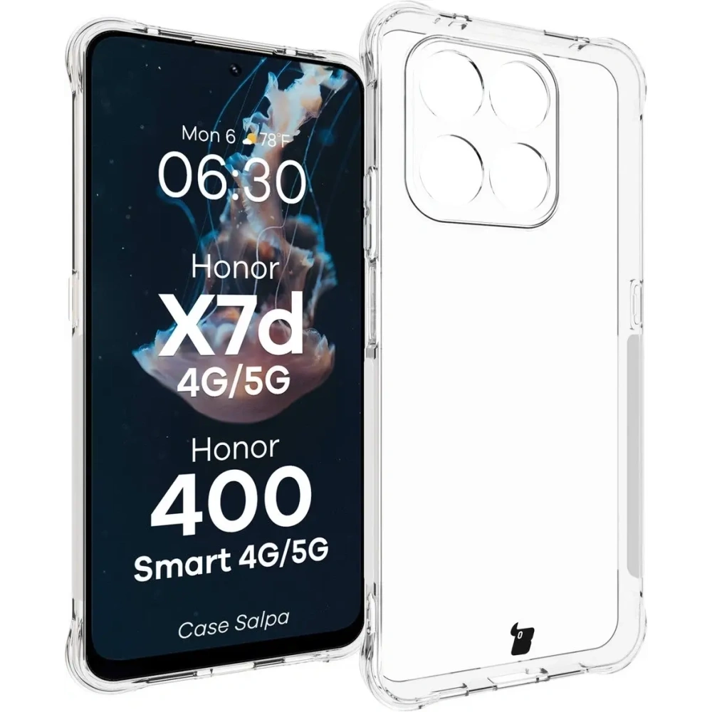 Elastyczne etui Bizon Case Salpa do Honor X7d / Honor 400 Smart przezroczyste