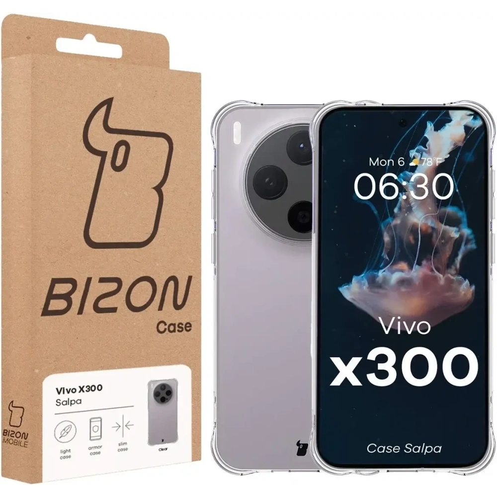 Elastyczne etui Bizon Case Salpa do Vivo X300 przezroczyste
