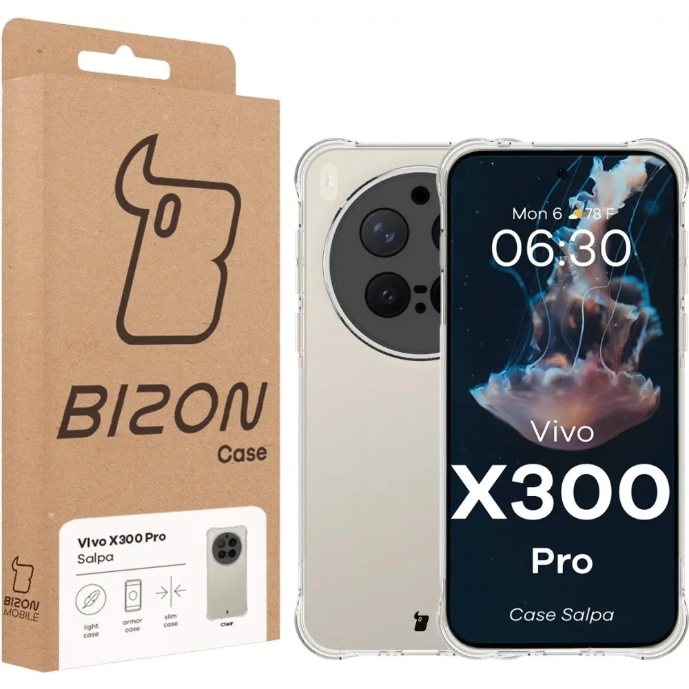 Elastyczne etui Bizon Case Salpa do Vivo X300 Pro przezroczyste