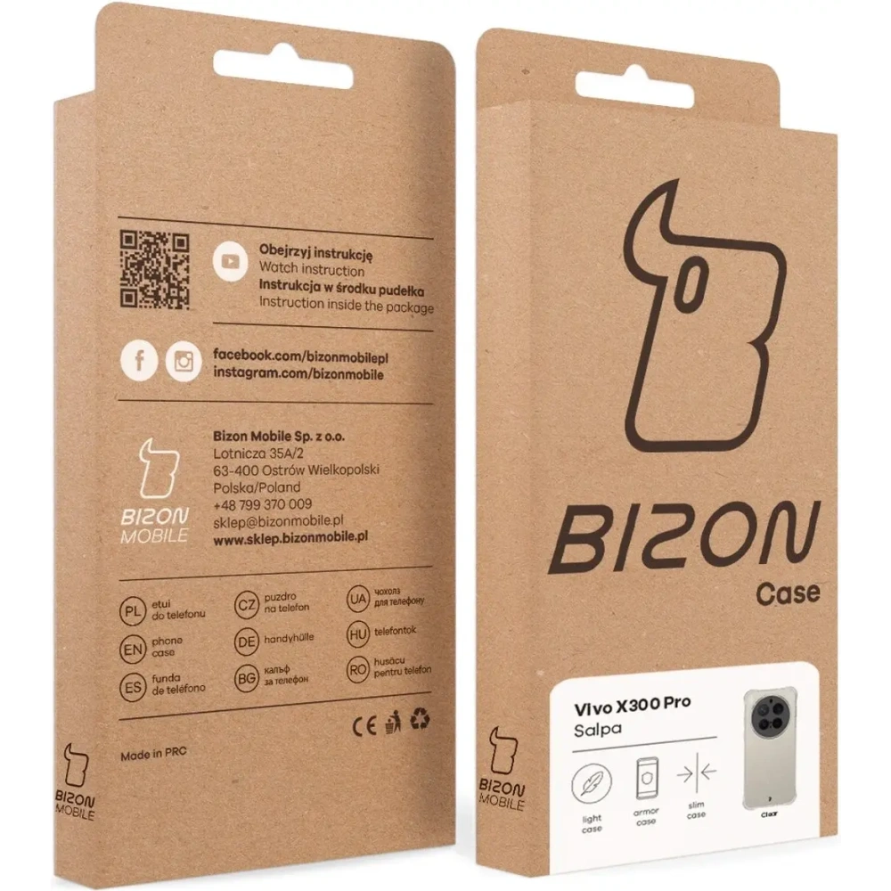 Elastyczne etui Bizon Case Salpa do Vivo X300 Pro przezroczyste