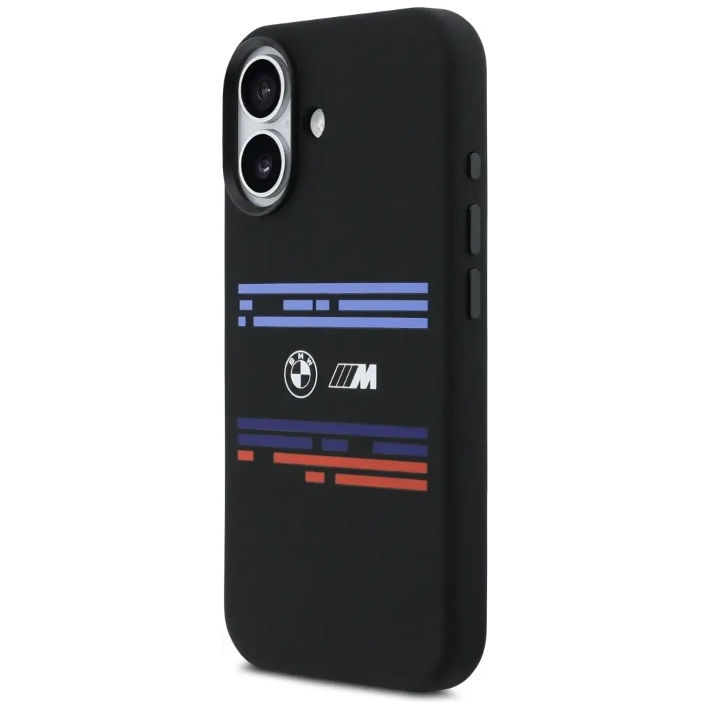 Etui BMW M Silicon Horizontal Line MagSafe do Apple iPhone 17 czarny