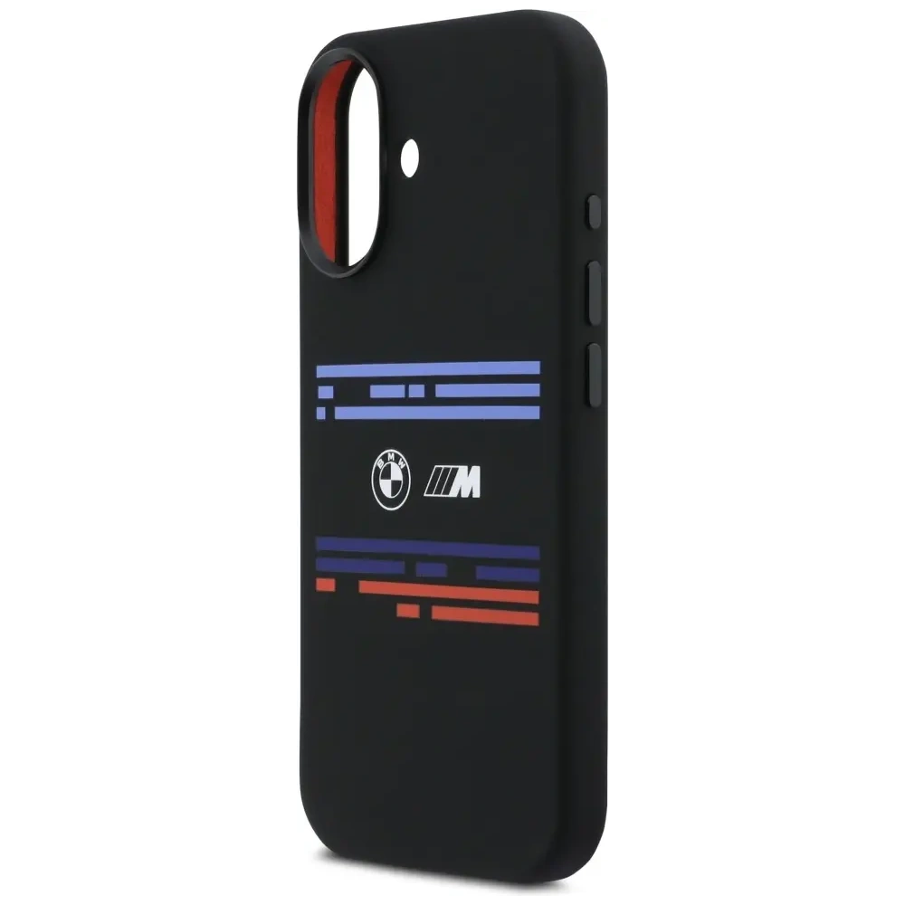Etui BMW M Silicon Horizontal Line MagSafe do Apple iPhone 17 czarny