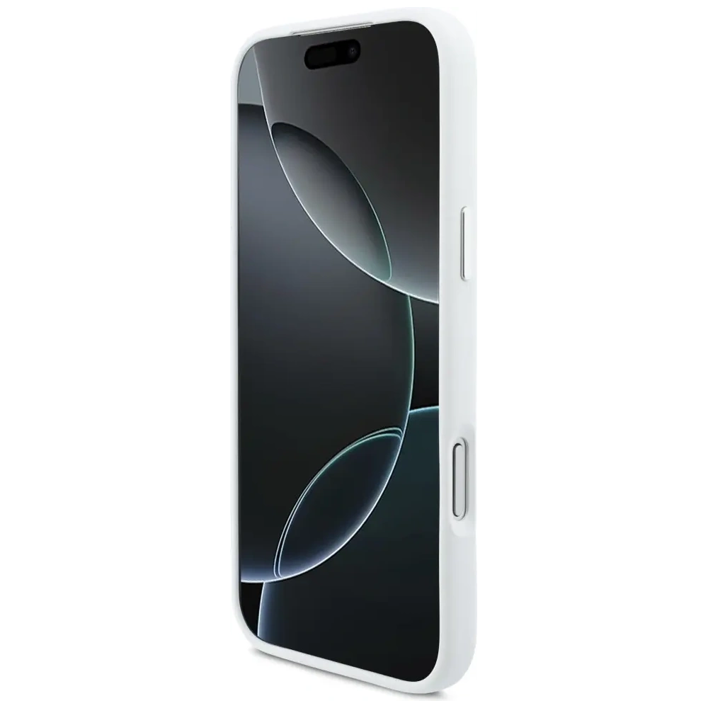 Etui BMW M Silicon Horizontal Line MagSafe do Apple iPhone 17 Pro Max biały