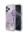 Etui Guess IML Flower & Tonal Circle MagSafe do Apple iPhone 17 Pro fioletowy