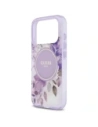 Etui Guess IML Flower & Tonal Circle MagSafe do Apple iPhone 17 Pro fioletowy