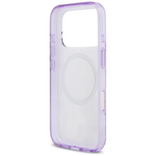 Etui Guess IML Flower & Tonal Circle MagSafe do Apple iPhone 17 Pro fioletowy