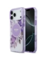 Etui Guess IML Flower & Tonal Circle MagSafe do Apple iPhone 17 Pro Max fioletowy