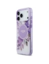 Etui Guess IML Flower & Tonal Circle MagSafe do Apple iPhone 17 Pro Max fioletowy