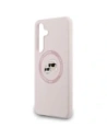 Etui Karl Lagerfeld Silicone Karl&Choupette Heads MagSafe do Samsung Galaxy S25 FE różowy