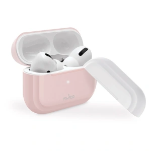 Etui PURO ICON Case Apple AirPods Pro s další krytkou (Růžová + Růžová krytka + Bílá krytka)