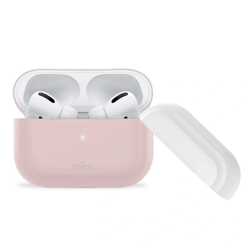 Etui PURO ICON Case Apple AirPods Pro z dodatkową osłonką (Rose + Rose Cap + White Cap)