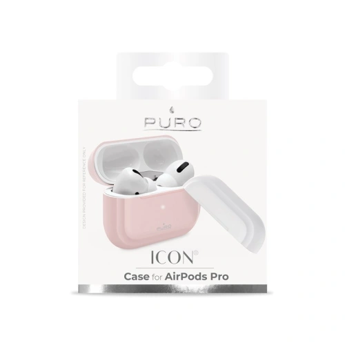 Etui PURO ICON Case Apple AirPods Pro z dodatkową osłonką (Rose + Rose Cap + White Cap)