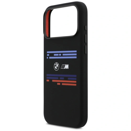 Etui BMW M Silicon Horizontal Line MagSafe do Apple iPhone 17 Pro Max czarny