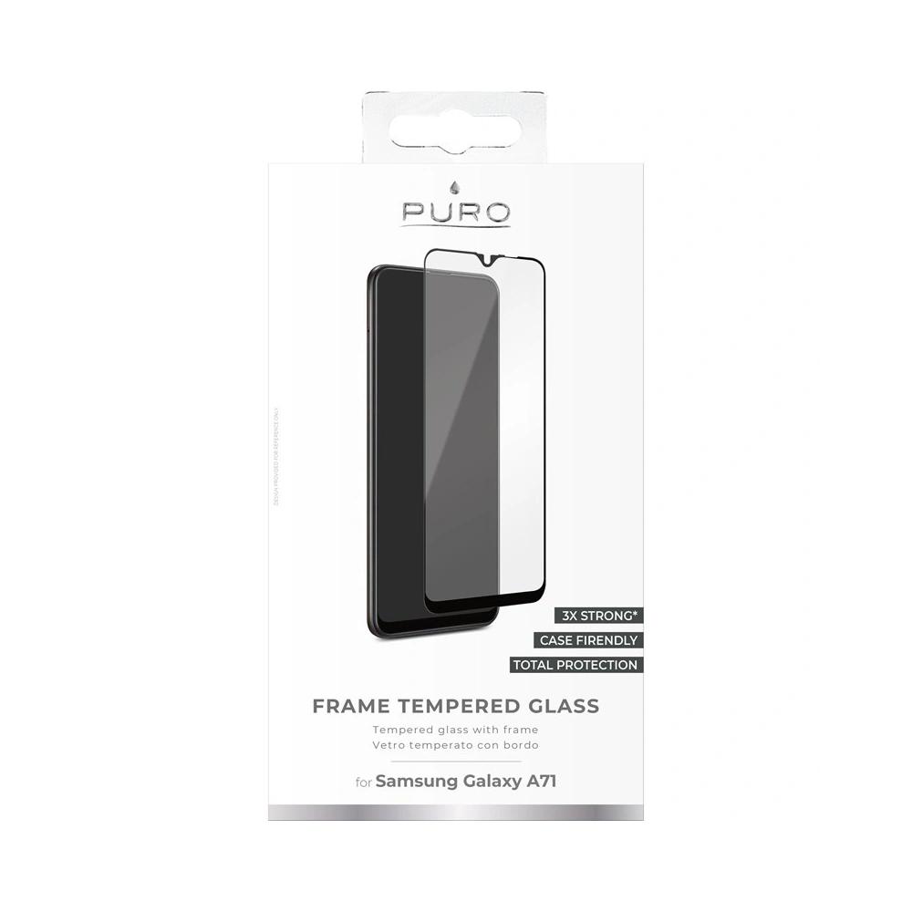 Hurtownia GSM - Sklo tvrzené PURO Frame Tempered Glass Samsung Galaxy A71/Note 10 Lite (černý rámeček) - PUR224BLK - {ean13} - Hurt
