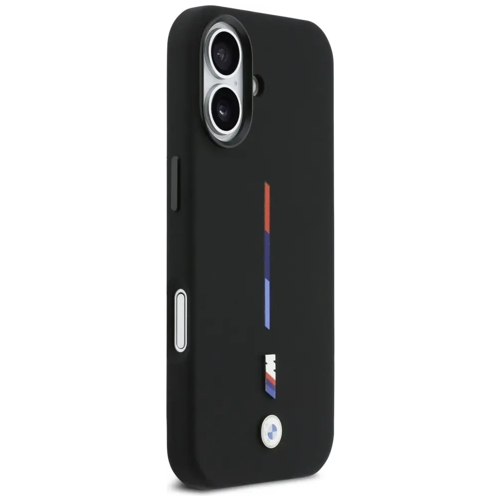 Etui BMW M Silicon Tricolor Line MagSafe do Apple iPhone 17 czarny