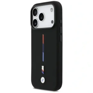 Etui BMW M Silicon Tricolor Line MagSafe do Apple iPhone 17 Pro czarny
