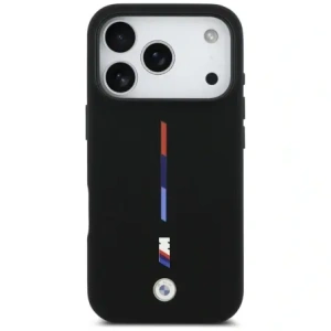 Etui BMW M Silicon Tricolor Line MagSafe do Apple iPhone 17 Pro czarny