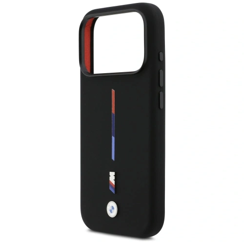 Etui BMW M Silicon Tricolor Line MagSafe do Apple iPhone 17 Pro czarny