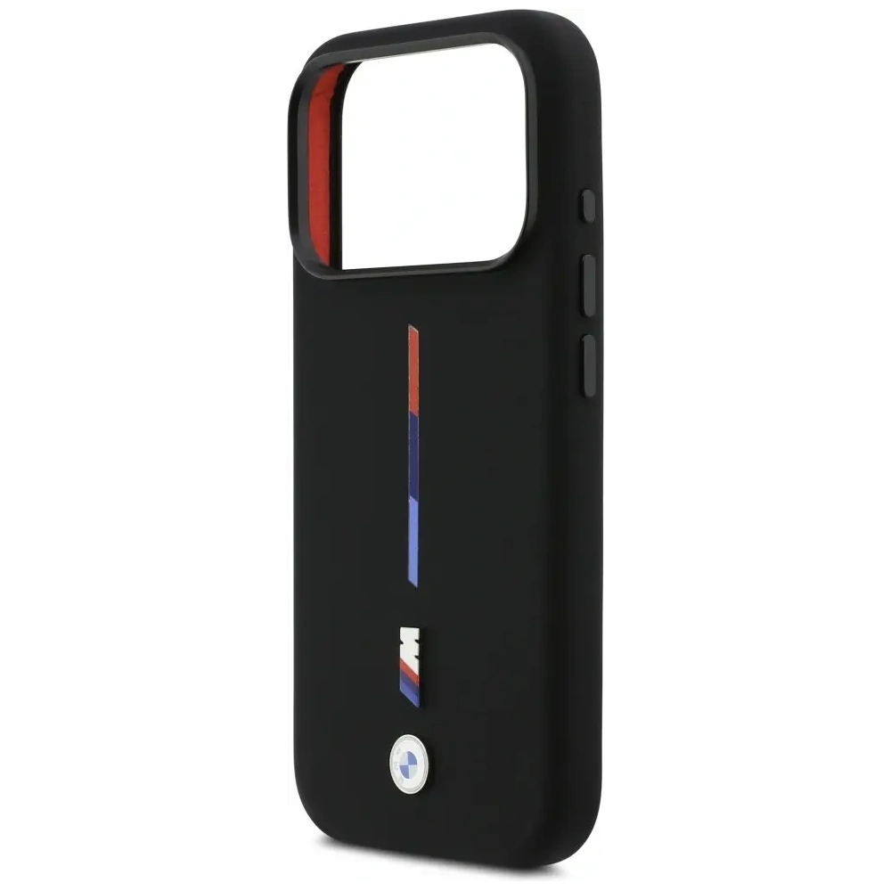 Etui BMW M Silicon Tricolor Line MagSafe do Apple iPhone 17 Pro czarny