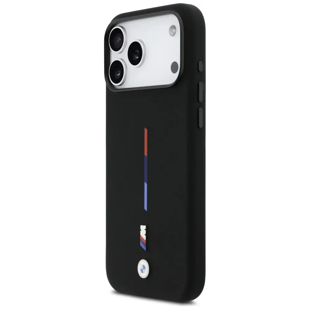 Etui BMW M Silicon Tricolor Line MagSafe do Apple iPhone 17 Pro Max czarny