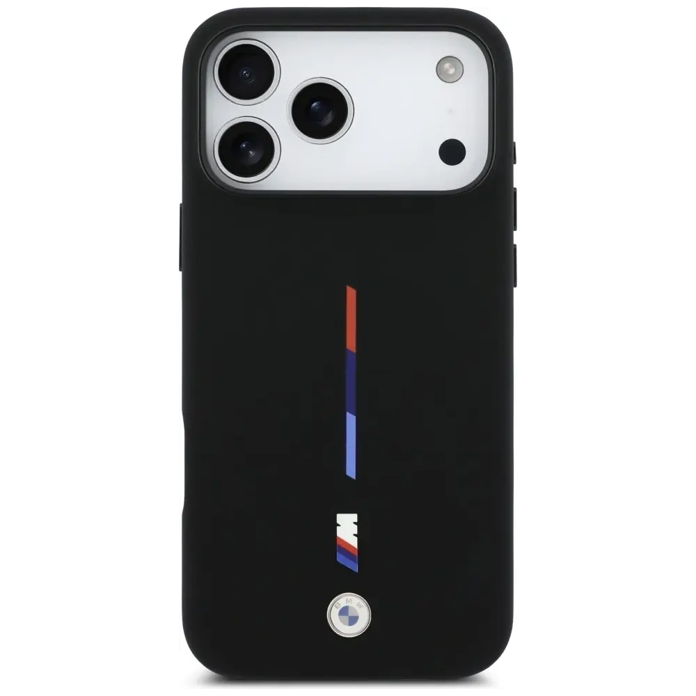 Etui BMW M Silicon Tricolor Line MagSafe do Apple iPhone 17 Pro Max czarny