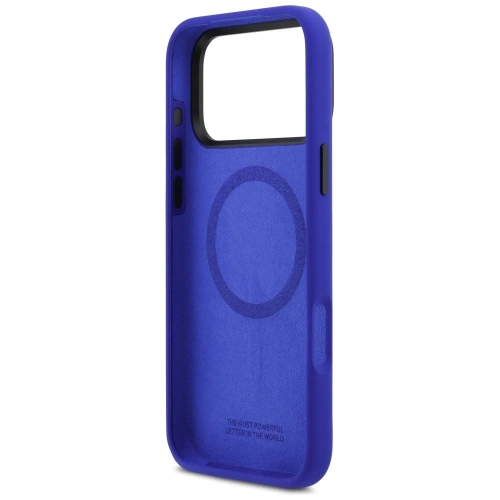 Etui BMW M Silicon Vertical Logo MagSafe do Apple iPhone 17 Pro Max granatowy