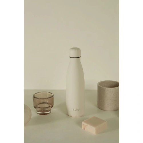 Butelka termiczna ze stali nierdzewnej PURO ICON 500ml (Beige) (Powder Coating)