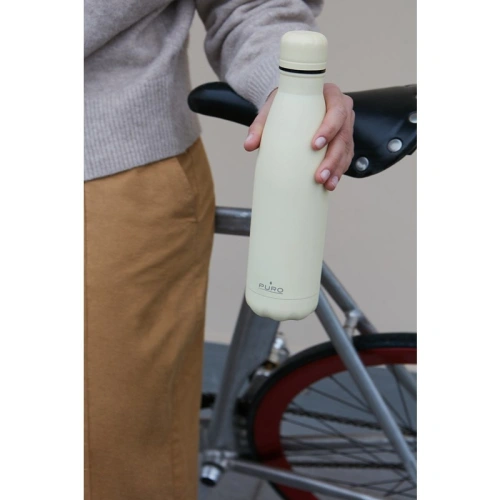 Butelka termiczna ze stali nierdzewnej PURO ICON 500ml (Beige) (Powder Coating)