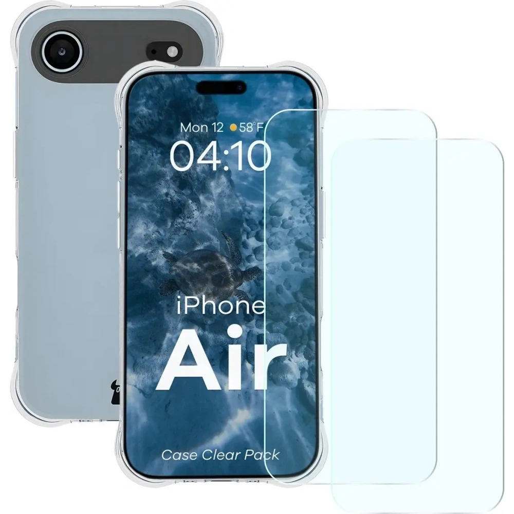 Elastyczne etui + 2x szkło hartowane Bizon Case Clear Pack do Apple iPhone Air