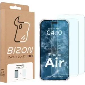 Elastyczne etui + 2x szkło hartowane Bizon Case Clear Pack do Apple iPhone Air
