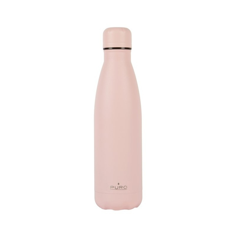 Puro Distributor - 8033830284762 - PUR227PNK - PURO ICON Thermal Stainless Steel Water Bottle 500ml (Candy Pink) (Powder Coating) - B2B homescreen