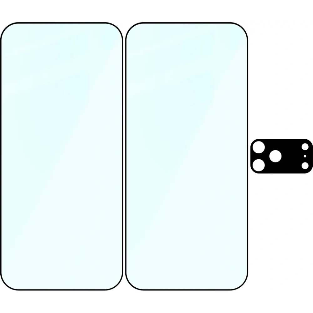 2x Szkło + szybka na aparat Bizon Edge Pack do Apple iPhone 17 Pro Max