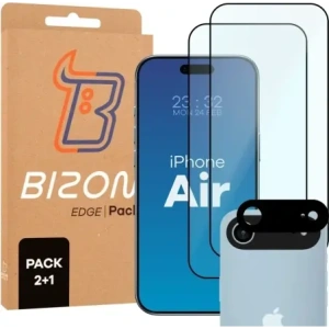 2x Szkło + szybka na aparat Bizon Edge Pack do Apple iPhone Air
