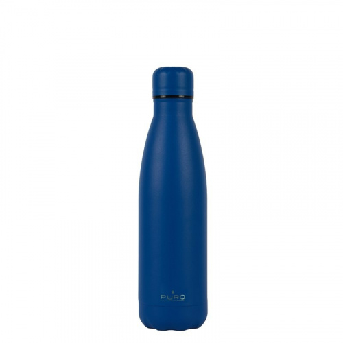 Puro Distributor - 8033830284793 - PUR228BLU - PURO ICON Thermal Stainless Steel Water Bottle 500ml (Dark Blue) (Powder Coating) - B2B homescreen