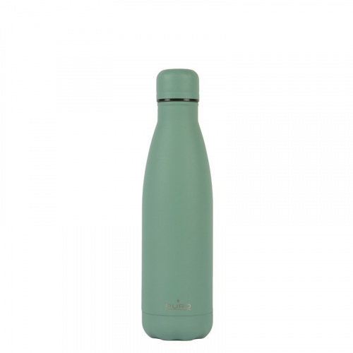 Puro Distributor - 8033830284823 - PUR229GRN - PURO ICON Thermal Stainless Steel Water Bottle 500ml (Green) (Powder Coating) - B2B homescreen