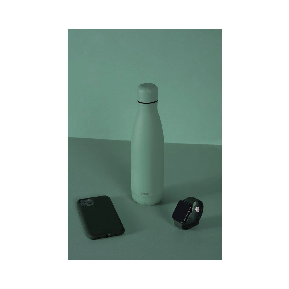 Wholesale PURO ICON Thermal Stainless Steel Water Bottle 500ml (Green) (Powder Coating) - PUR229GRN - {ean13} - Hurt