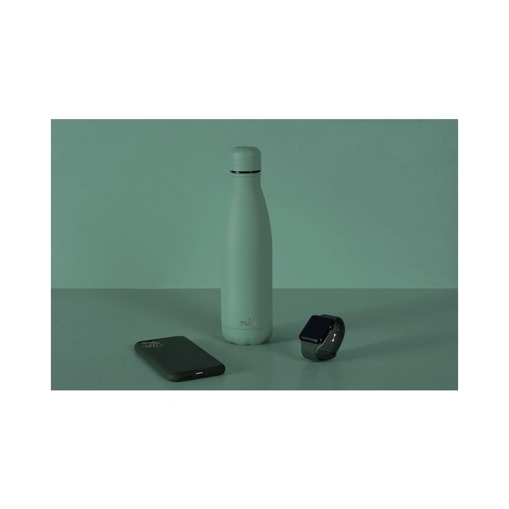 Wholesale PURO ICON Thermal Stainless Steel Water Bottle 500ml (Green) (Powder Coating) - PUR229GRN - {ean13} - Hurt